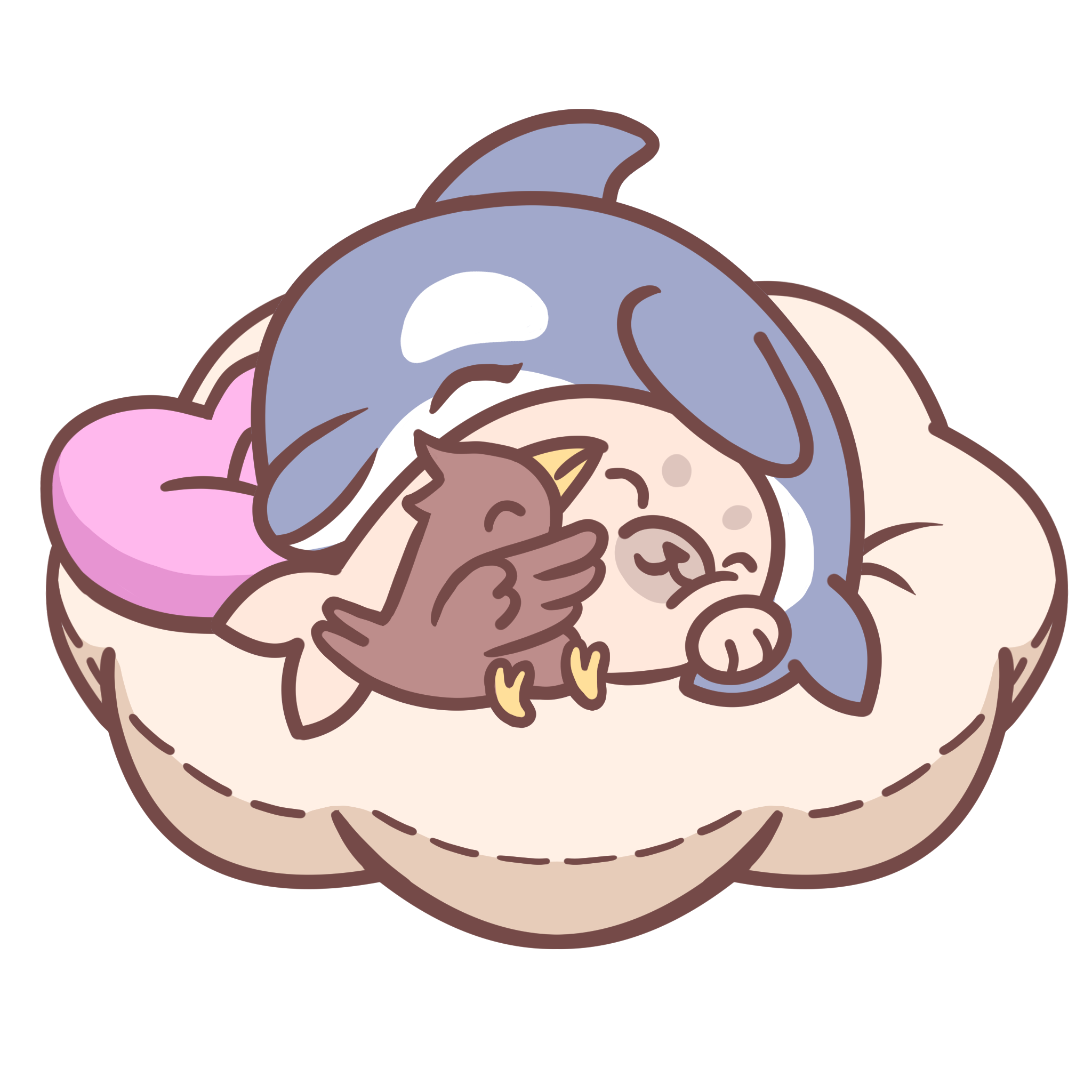 A soft illustration of friends resting together